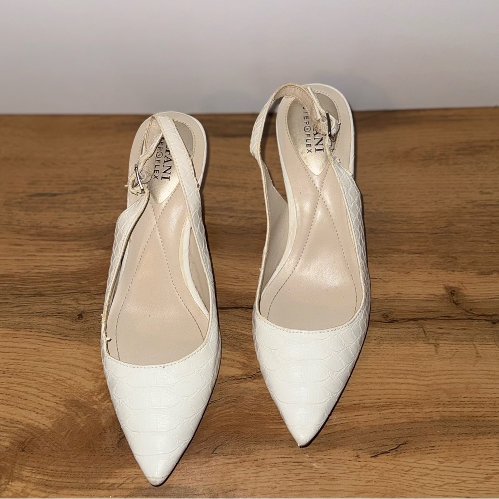 Elegant White Slingback Heels Alfani, Size 7